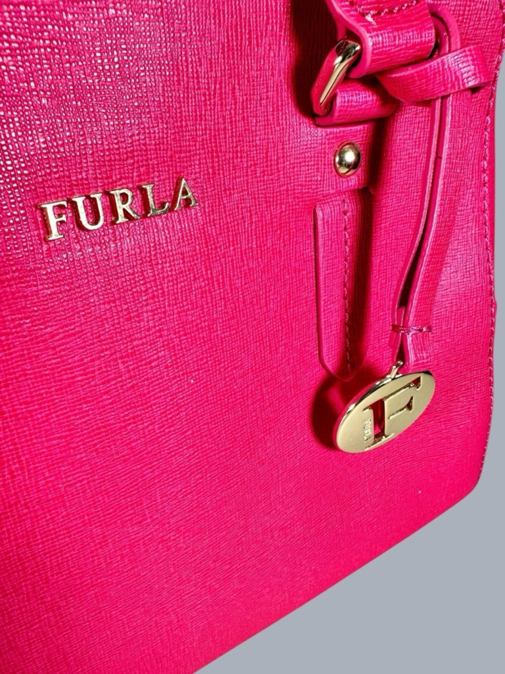 Furla Elena Saffiano Leather Satchel Bag in Fuschsia - Picture 9 of 14